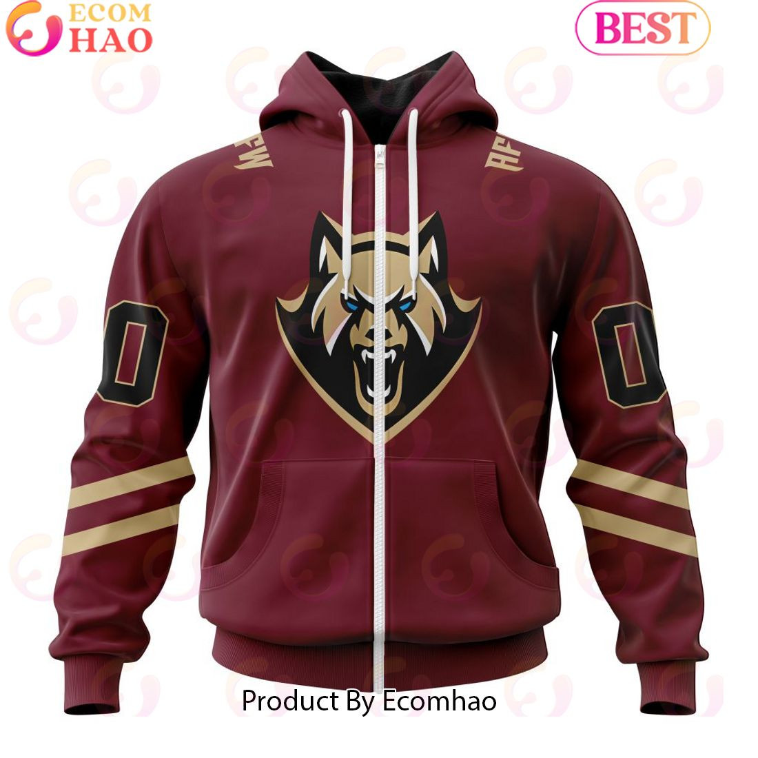 Custom Albany FireWolves Jersey Personalized Letters Number Hoodie, Zip Hoodie, Man - Women, Warm, Premium Quality HZ0501