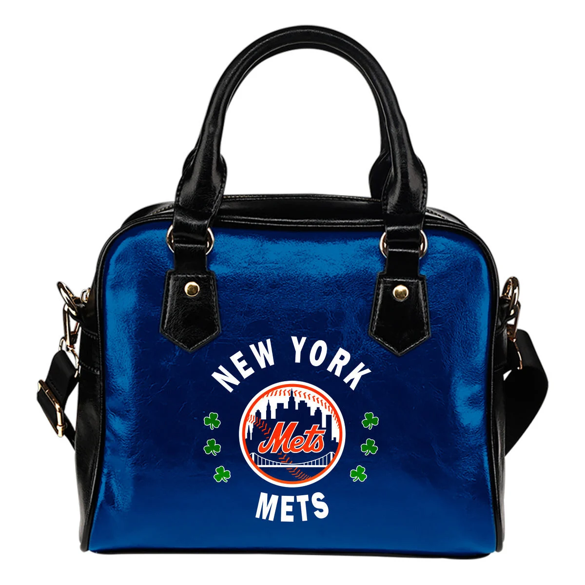 Central Beautiful Logo Circle Lucky Leaf New York Mets Shoulder Handbags Sb0801