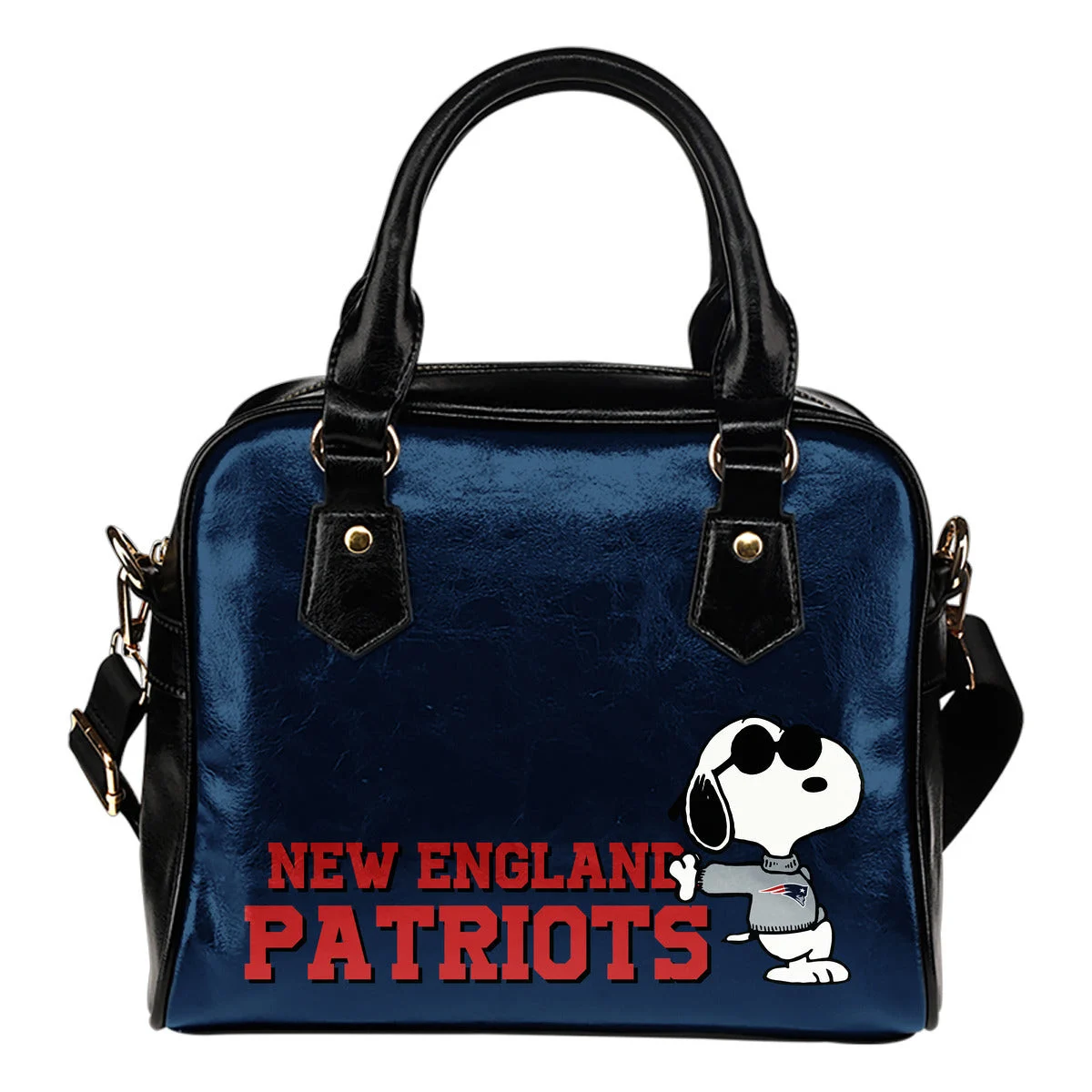 New England Patriots Cool Sunglasses Snoopy Shoulder Handbags Women Purse Sb0801