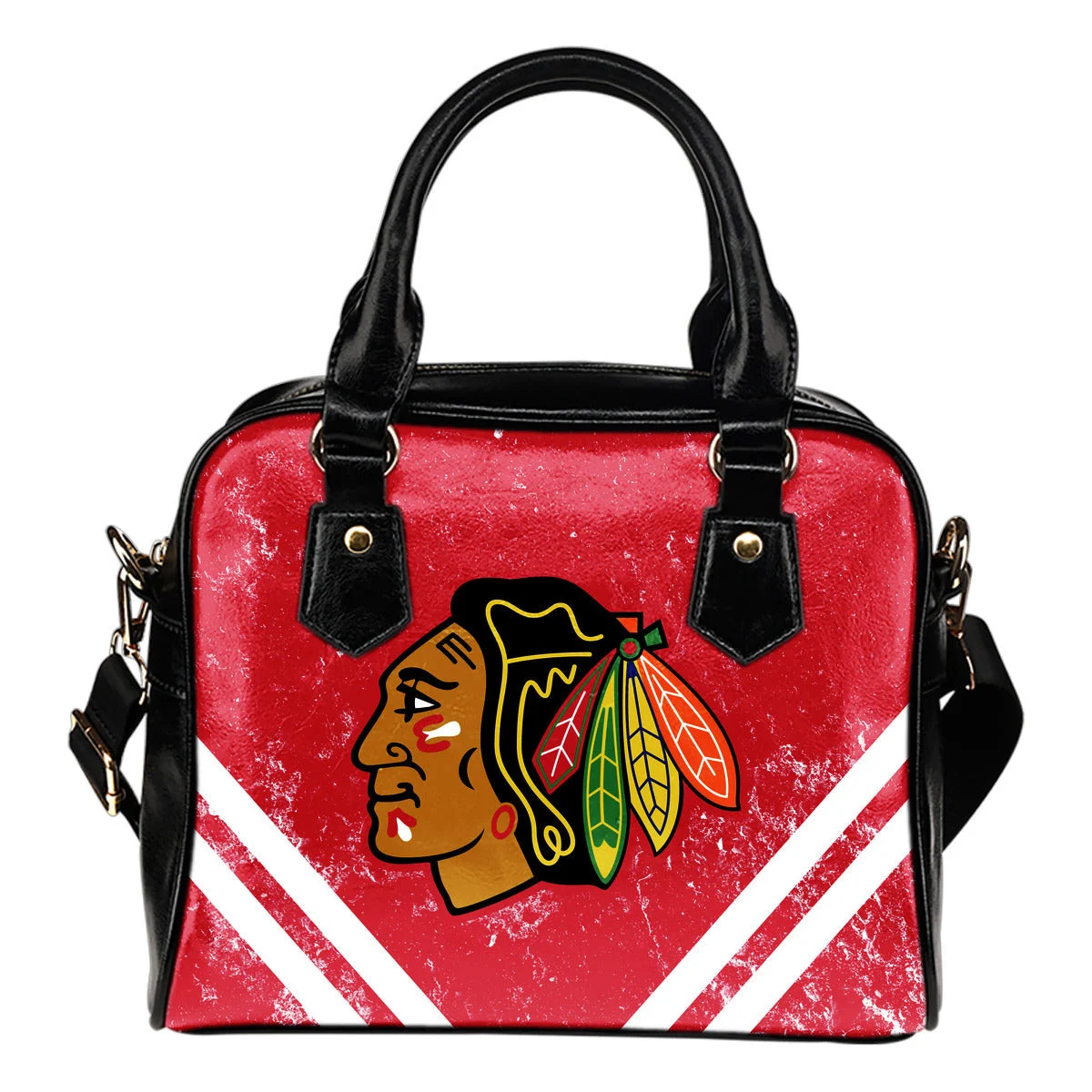 Couple Curves Light Good Logo Chicago Blackhawks Shoulder Handbags Sb0801