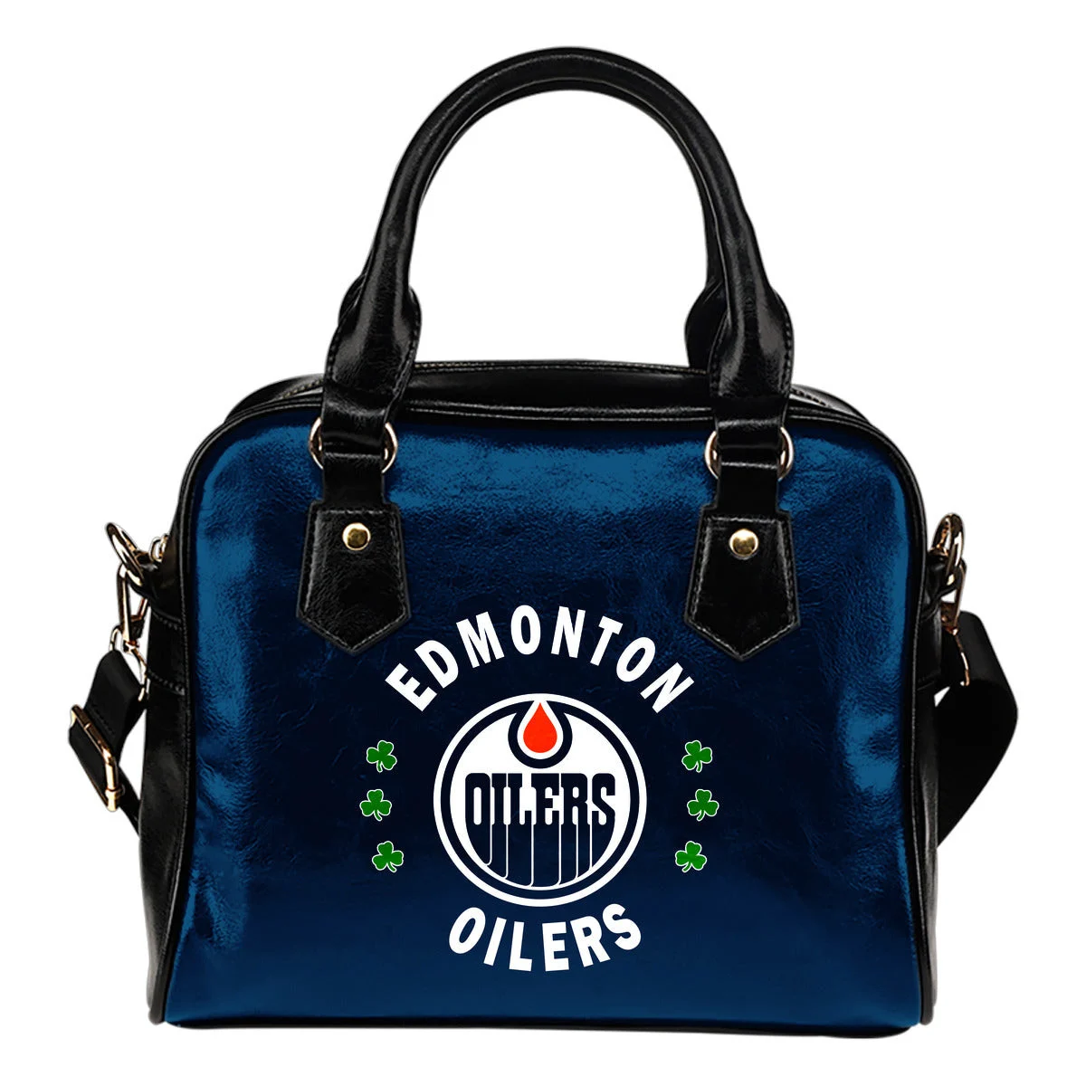 Central Beautiful Logo Circle Lucky Leaf Edmonton Oilers Shoulder Handbags Sb0801