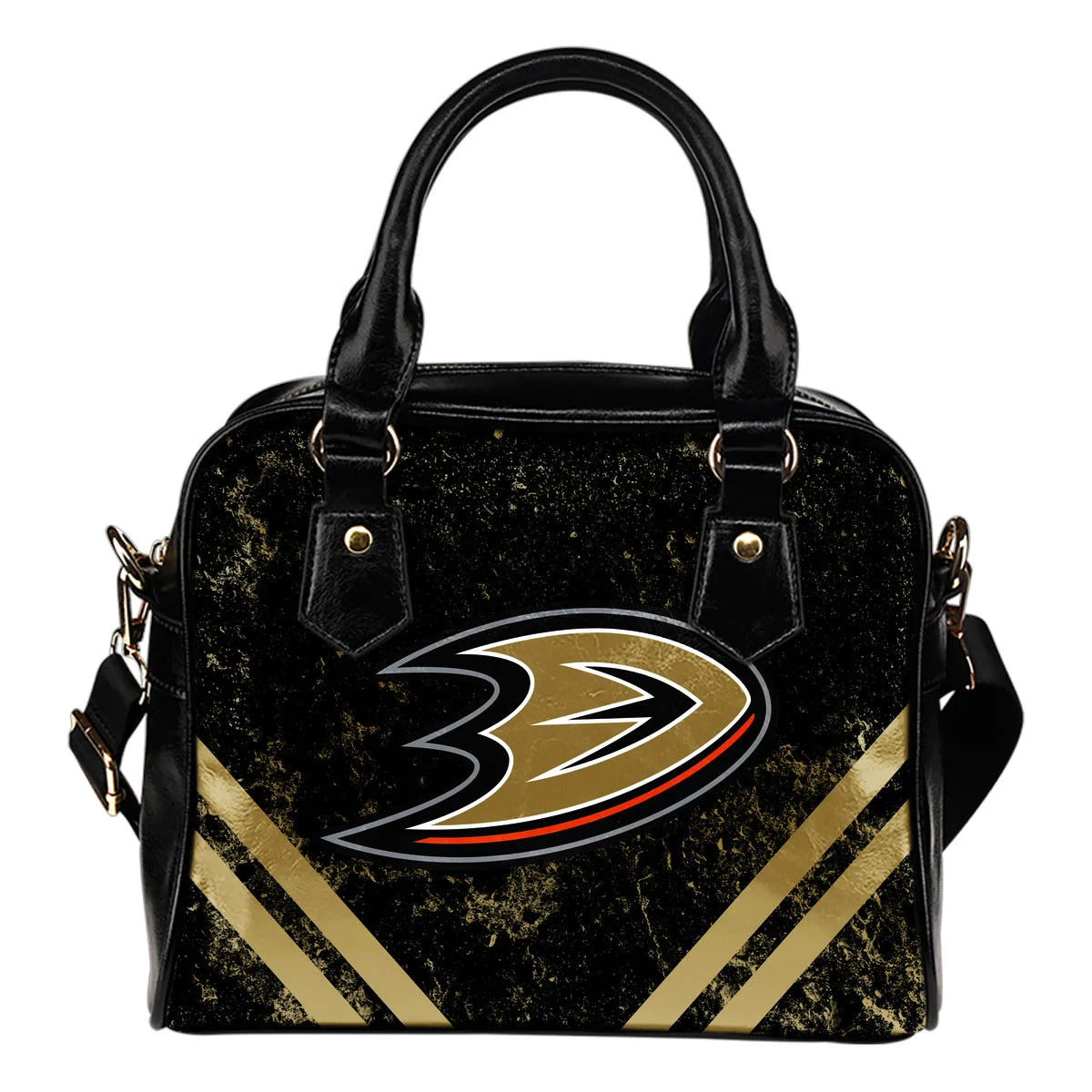 Couple Curves Light Good Logo Anaheim Ducks Shoulder Handbags Sb0801