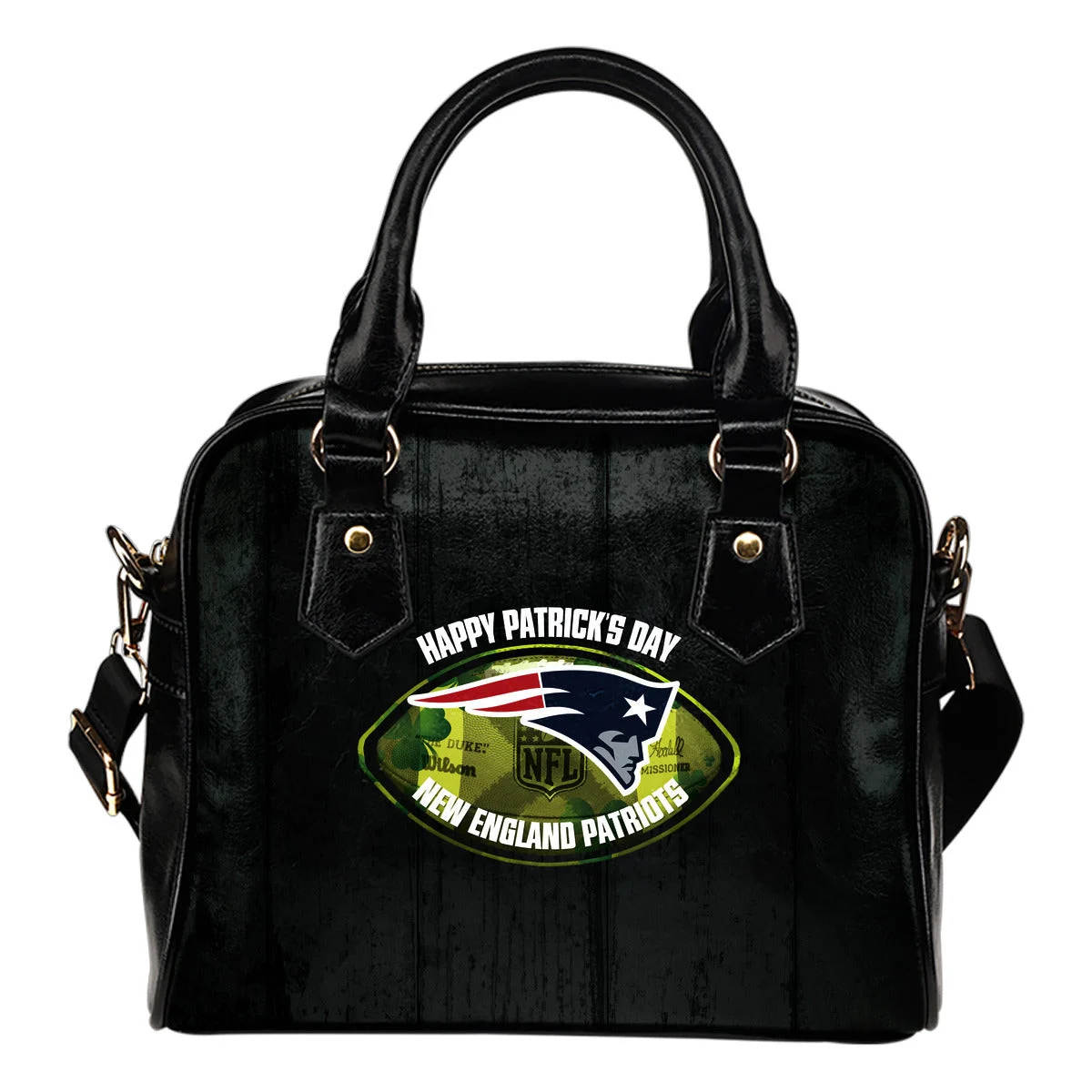 Retro Scene Lovely Shining Patrick's Day New England Patriots Shoulder Handbags Sb0801