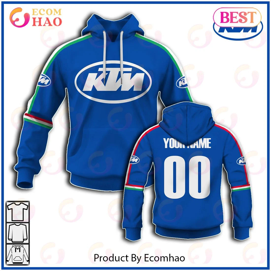 Customize Name Vintage Style KTM Motocross Jersey MX Enduro AHRMA Motorcycle Dirt Bike 3D Hoodie, Zip Hoodie, Man - Women, Warm, Premium Quality HZ0501