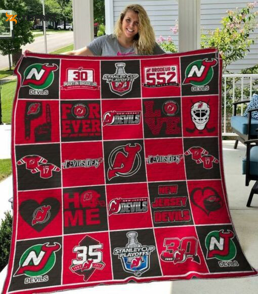 New Jersey Devils 1 Quilt Blanket For Fans Home Decor Gift , Soft Quilt, King Size, All Season Cozy Quilt QB0901