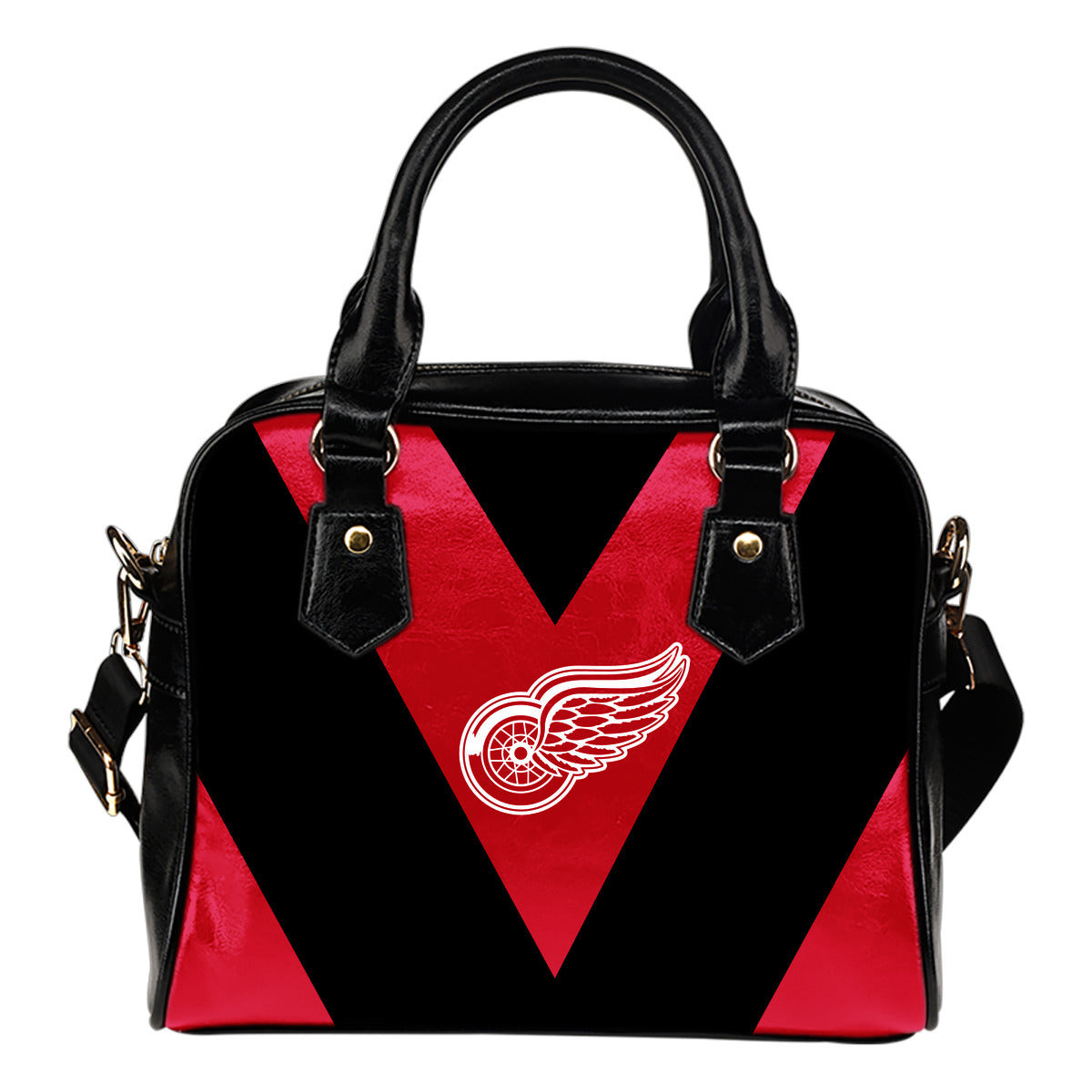 Triangle Double Separate Colour Detroit Red Wings Shoulder Handbags Sb0801