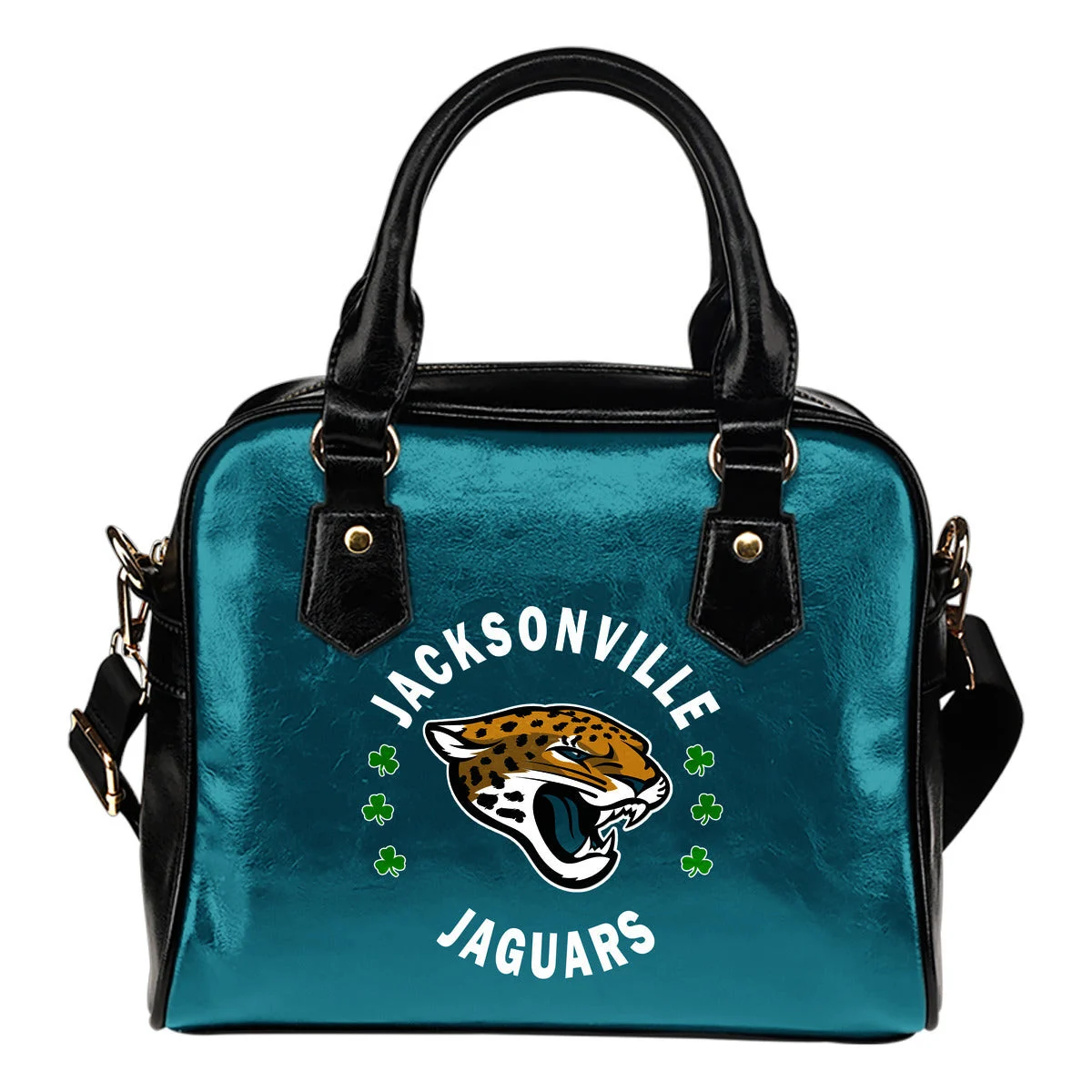 Central Beautiful Logo Circle Lucky Leaf Jacksonville Jaguars Shoulder Handbags Sb0801