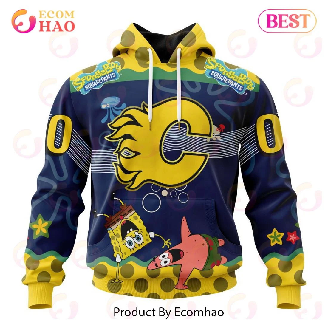 Calgary Flames Specialized Jersey With SpongeBob 3D Hoodie, Zip Hoodie, Man - Women, Warm, Premium Quality HZ0501