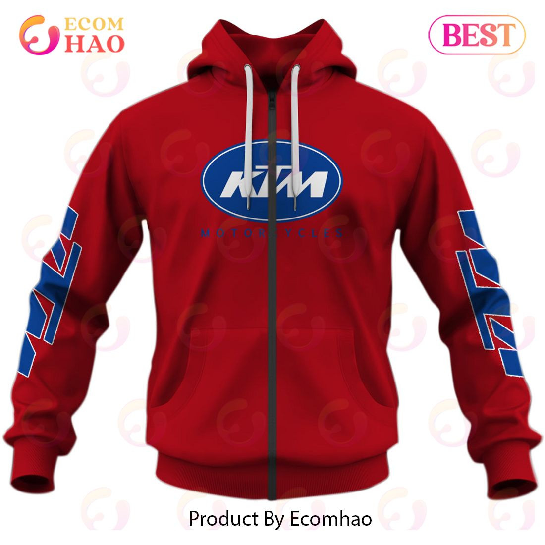Customize Name Vintage Style Red KTM Motocross Jersey MX Enduro AHRMA Motorcycle Dirt Bike 3D Hoodie, Zip Hoodie, Man - Women, Warm, Premium Quality HZ0501