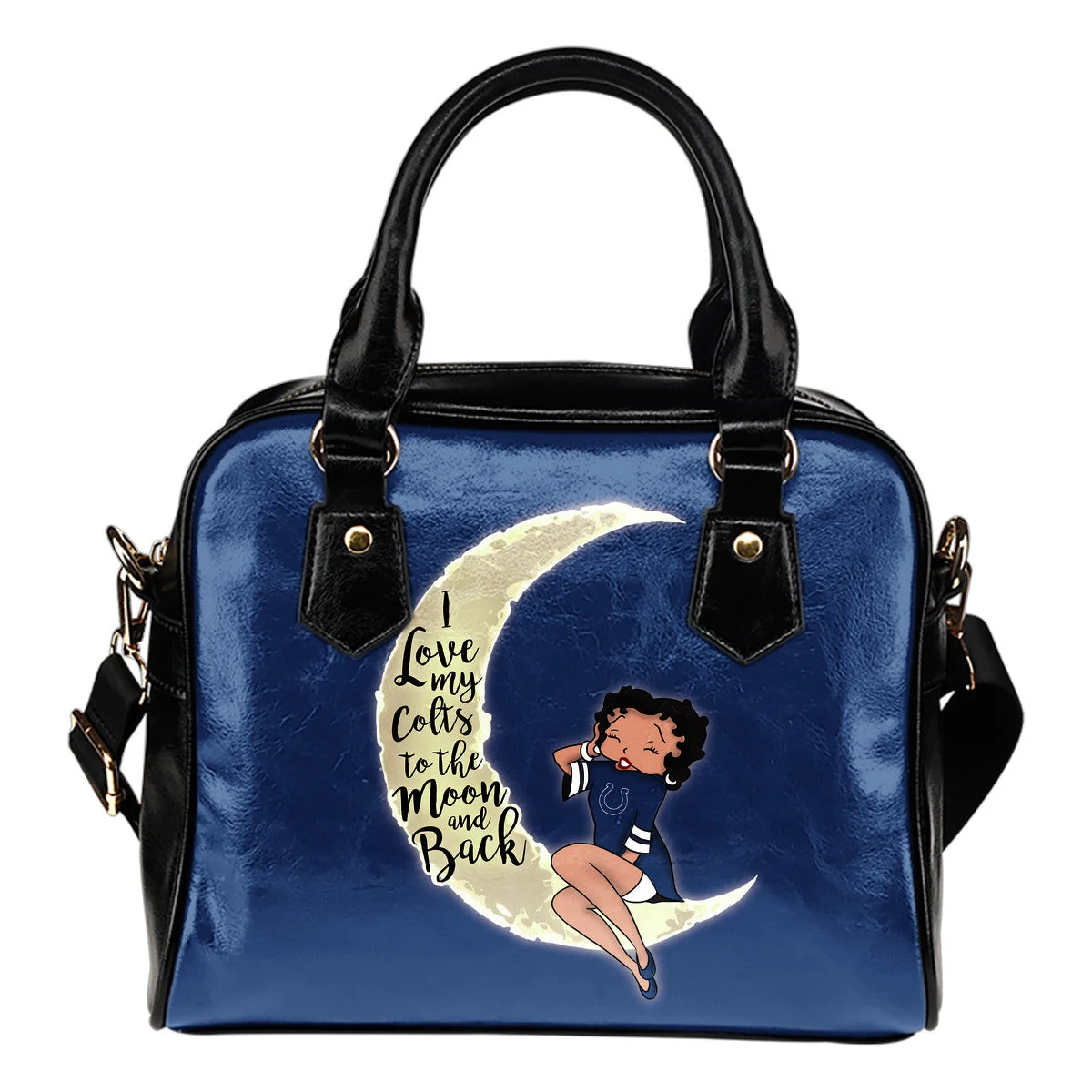 BB I Love My Indianapolis Colts To The Moon And Back Shoulder Handbags Women Purse Sb0801
