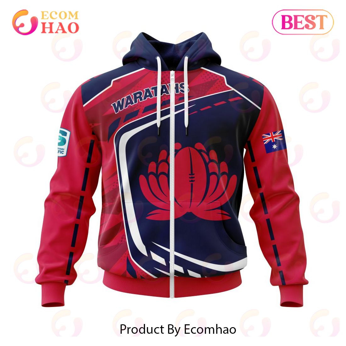 BEST Super Rugby New South Wales Waratahs Specialized Jersey Concepts 3D Hoodie, Zip Hoodie, Man - Women, Warm, Premium Quality HZ0501