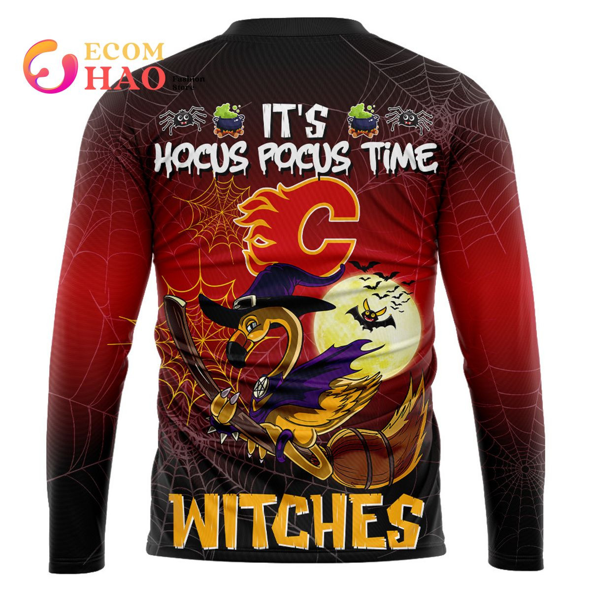 Calgary Flames Halloween Jersey Flamingo Witches Hocus Pocus 3D Hoodie, Zip Hoodie, Man - Women, Warm, Premium Quality HZ0501
