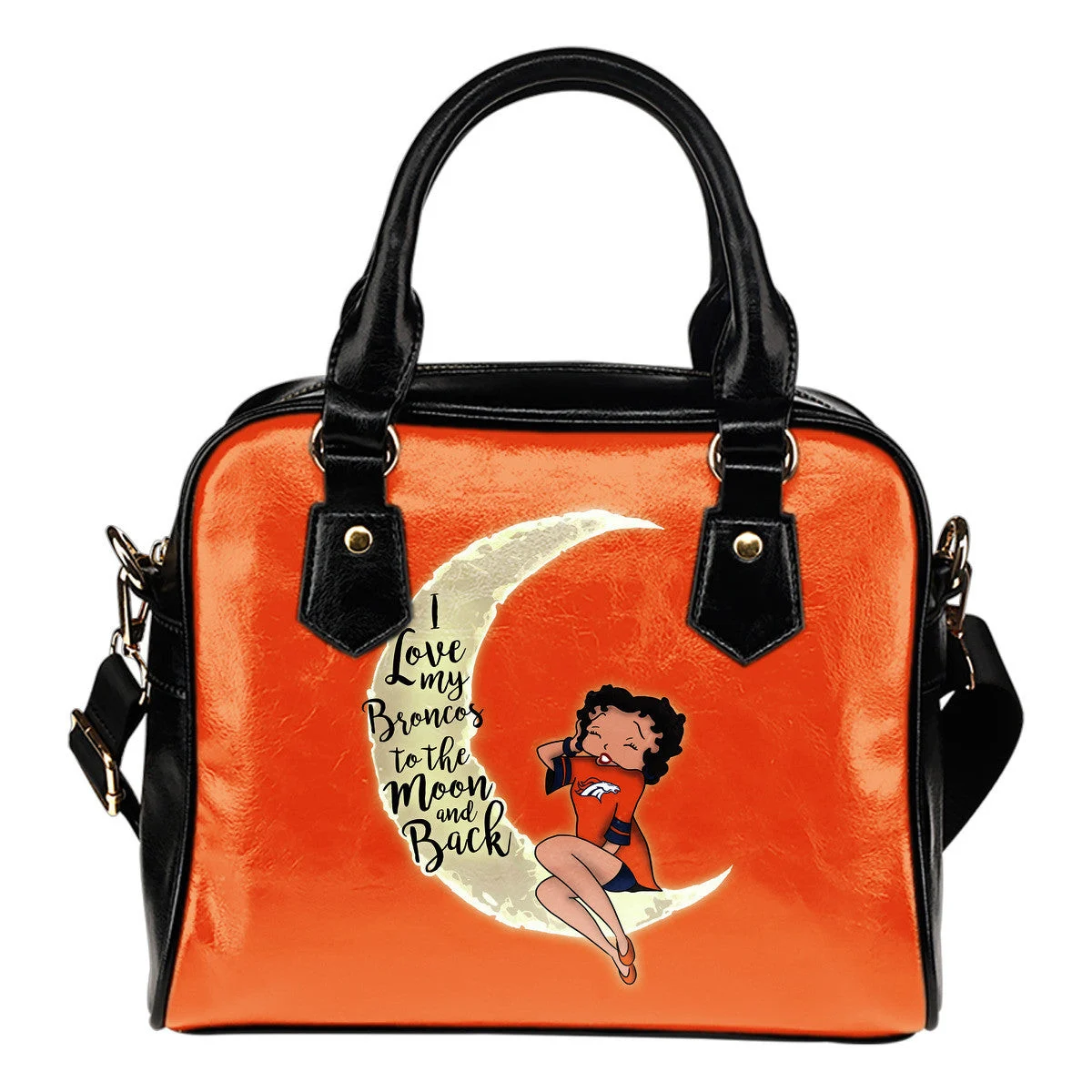 I Love My Denver Broncos To The Moon And Back Shoulder Handbags Women Purse Sb0801