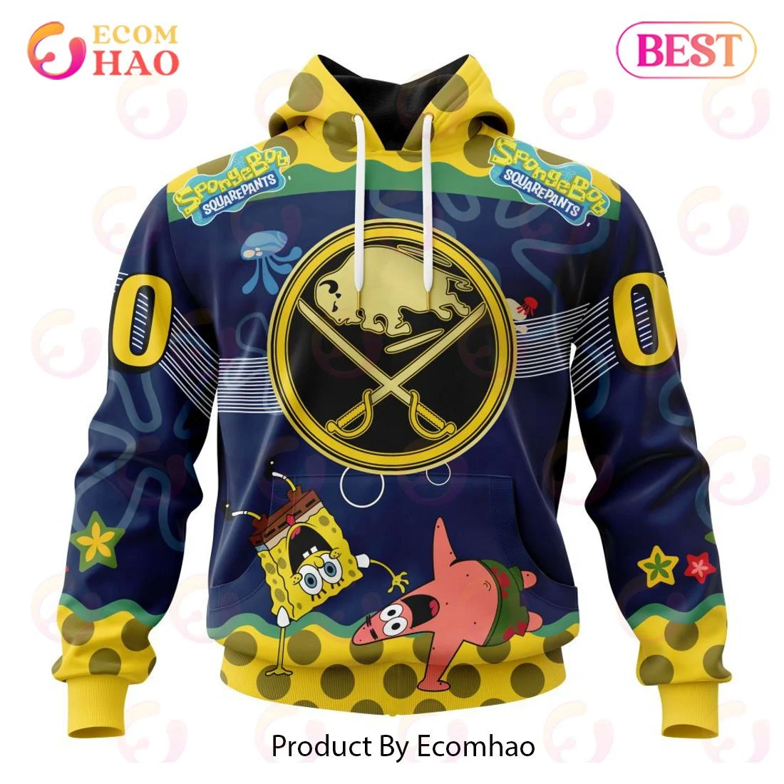 Buffalo Sabres Specialized Jersey With SpongeBob 3D Hoodie, Zip Hoodie, Man - Women, Warm, Premium Quality HZ0501
