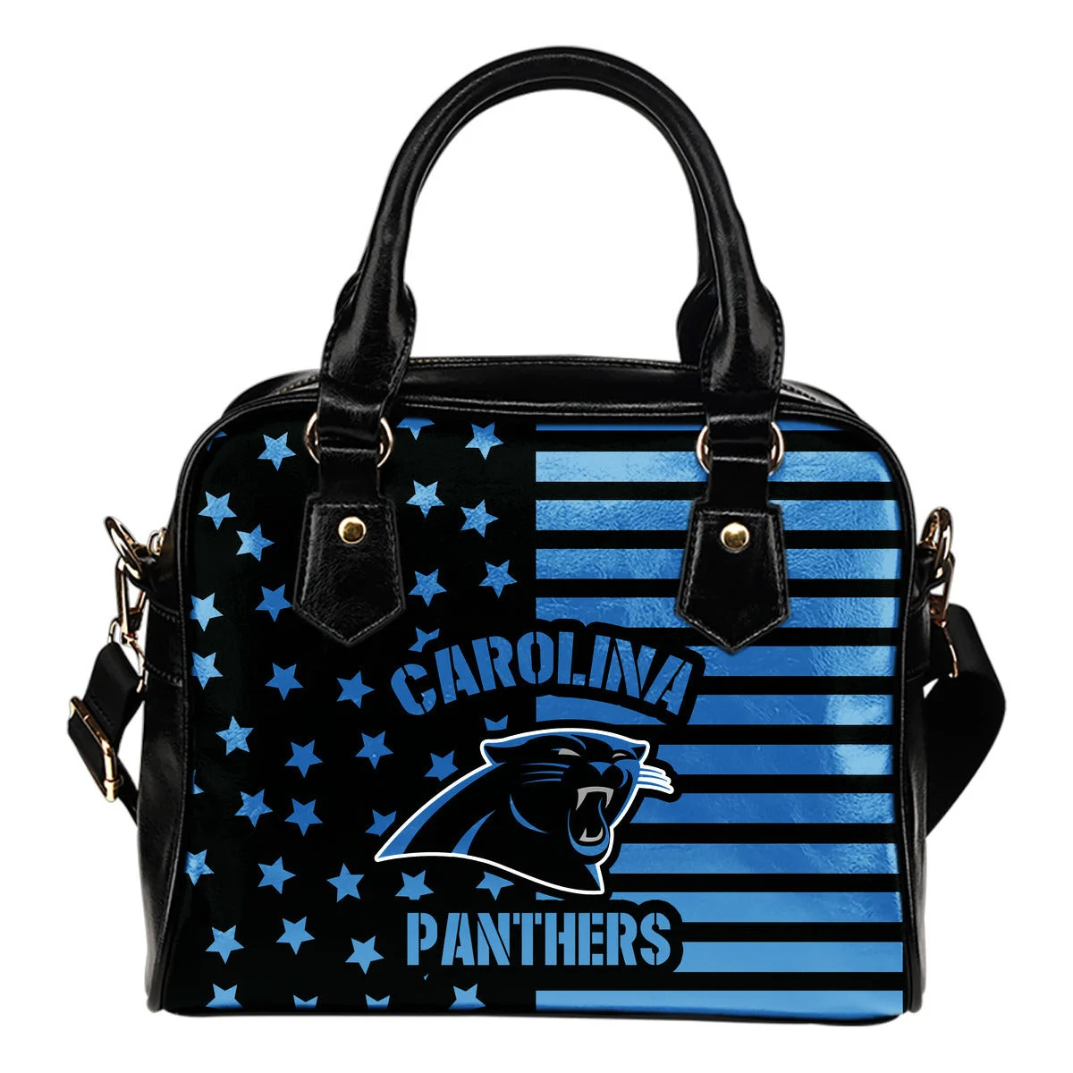 Twinkle Star With Line Carolina Panthers Shoulder Handbags Sb0801