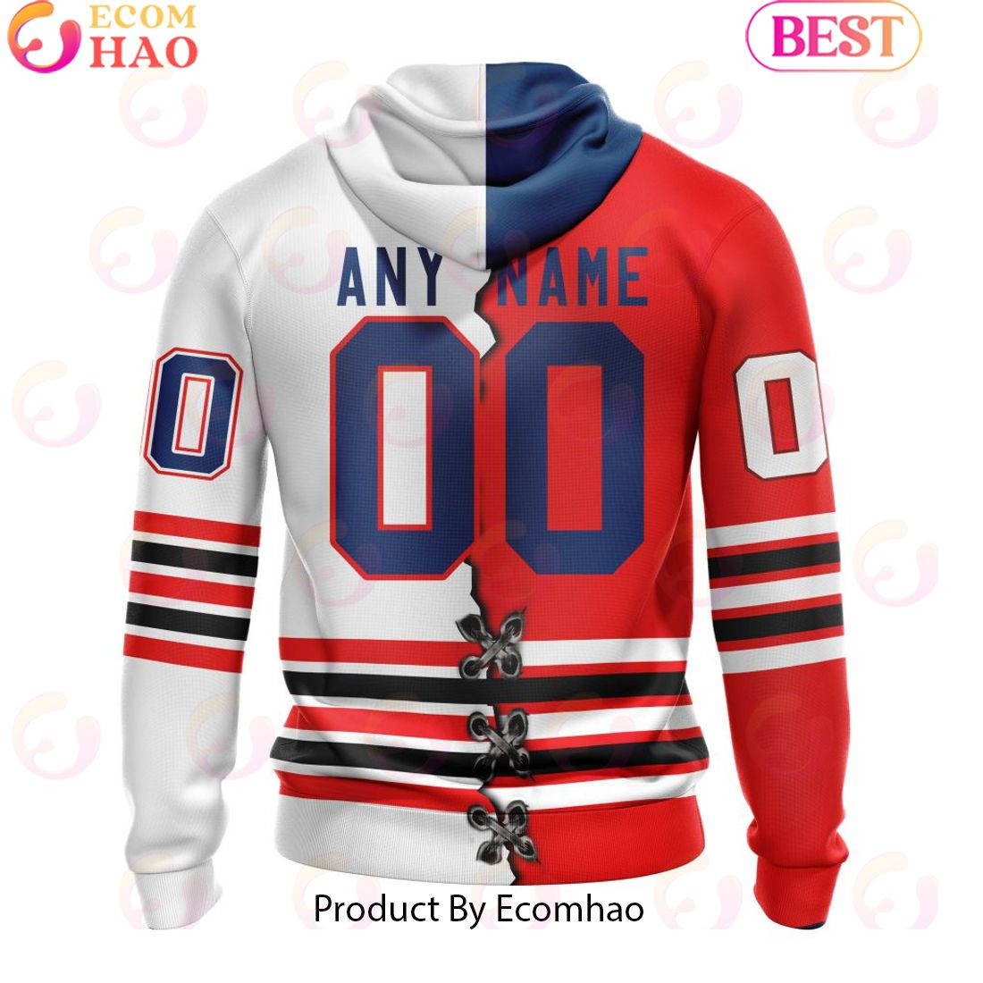 Custom OHL Oshawa Generals Mix Home And Away Jersey Personalized Letters Number Hoodie, Zip Hoodie, Man - Women, Warm, Premium Quality HZ0501