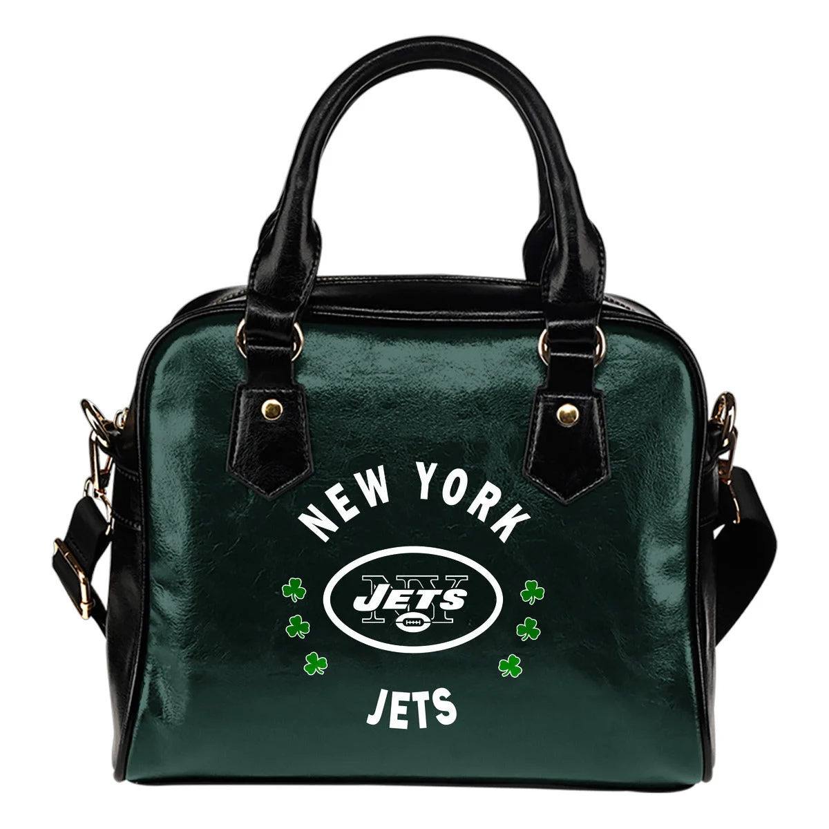 Central Beautiful Logo Circle Lucky Leaf New York Jets Shoulder Handbags Sb0801
