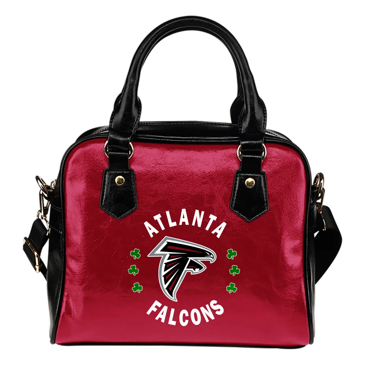Central Beautiful Logo Circle Lucky Leaf Atlanta Falcons Shoulder Handbags Sb0801