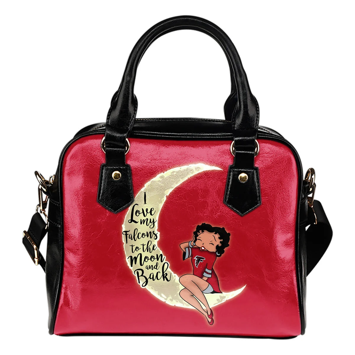 BB I Love My Atlanta Falcons To The Moon And Back Shoulder Handbags Women Purse Sb0801