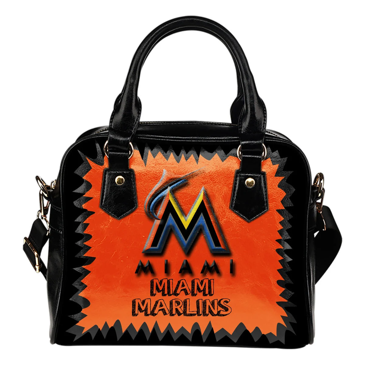 Jagged Saws Mouth Creepy Miami Marlins Shoulder Handbags Sb0801