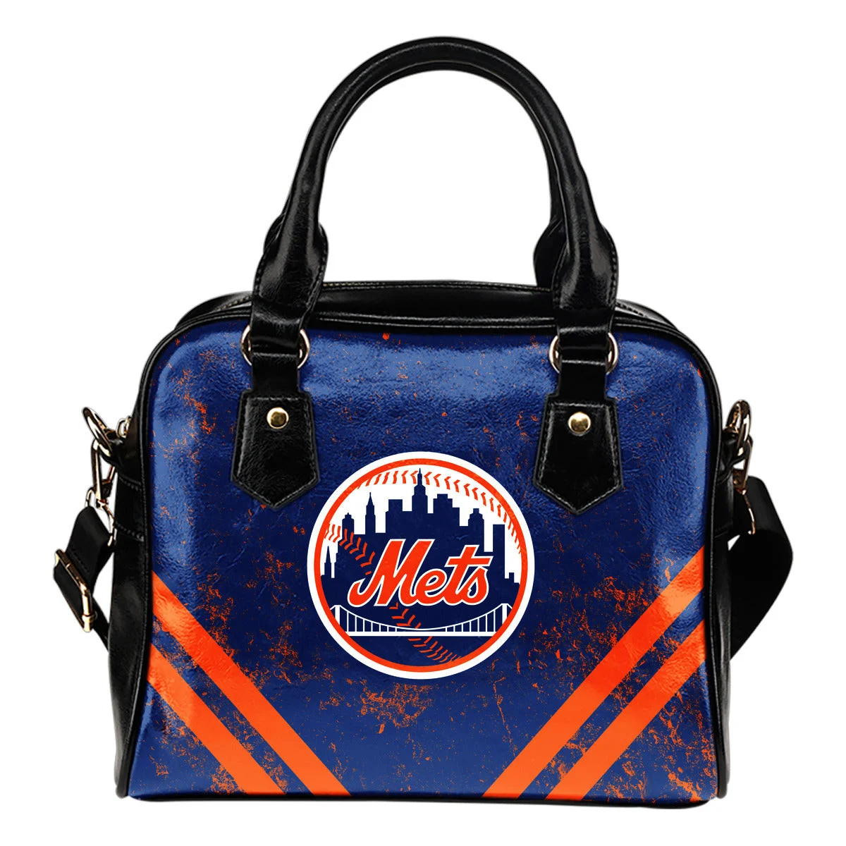 Couple Curves Light Good Logo New York Mets Shoulder Handbags Sb0801