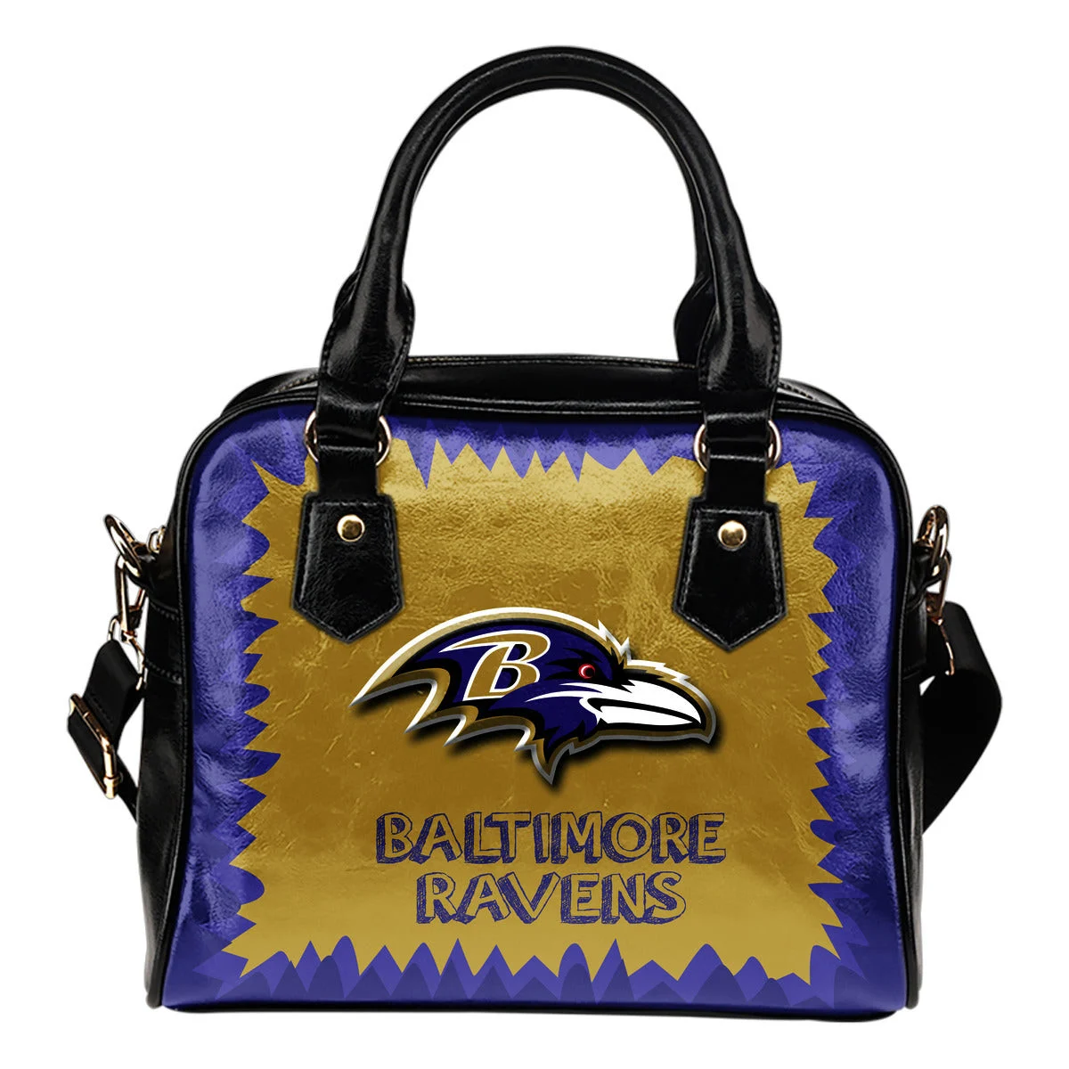 Jagged Saws Mouth Creepy Baltimore Ravens Shoulder Handbags Sb0801