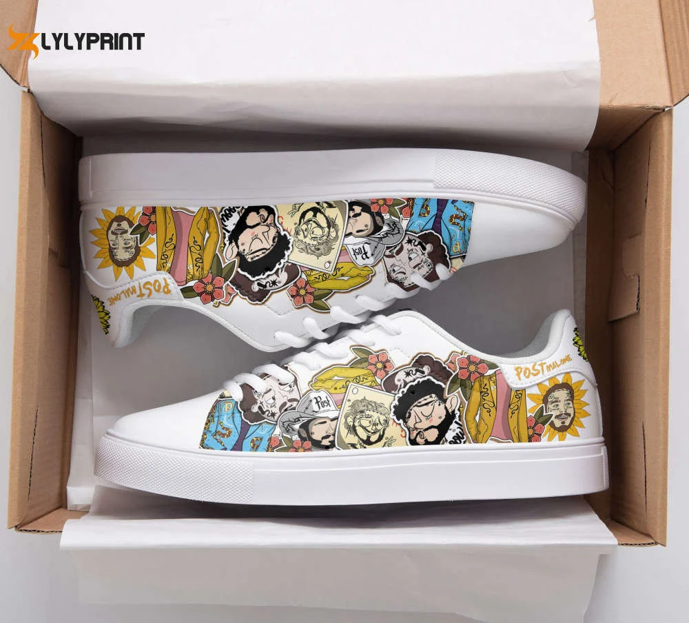Post Malone Skate Shoes For Men Women Fans Gift , Trendy Style Sneakers ST0801