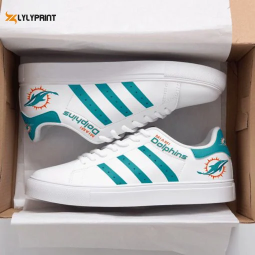 Miami Dolphins Skate Shoes For Men Women Fans Gift , Trendy Style Sneakers ST0801