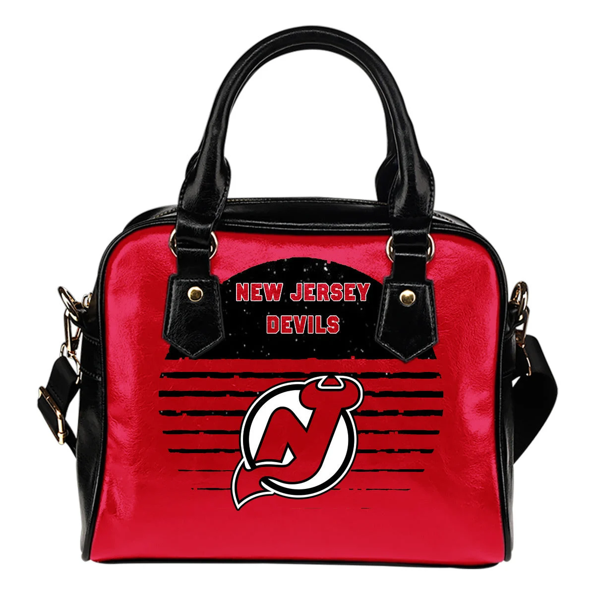 Back Fashion Round Charming New Jersey Devils Shoulder Handbags Sb0801