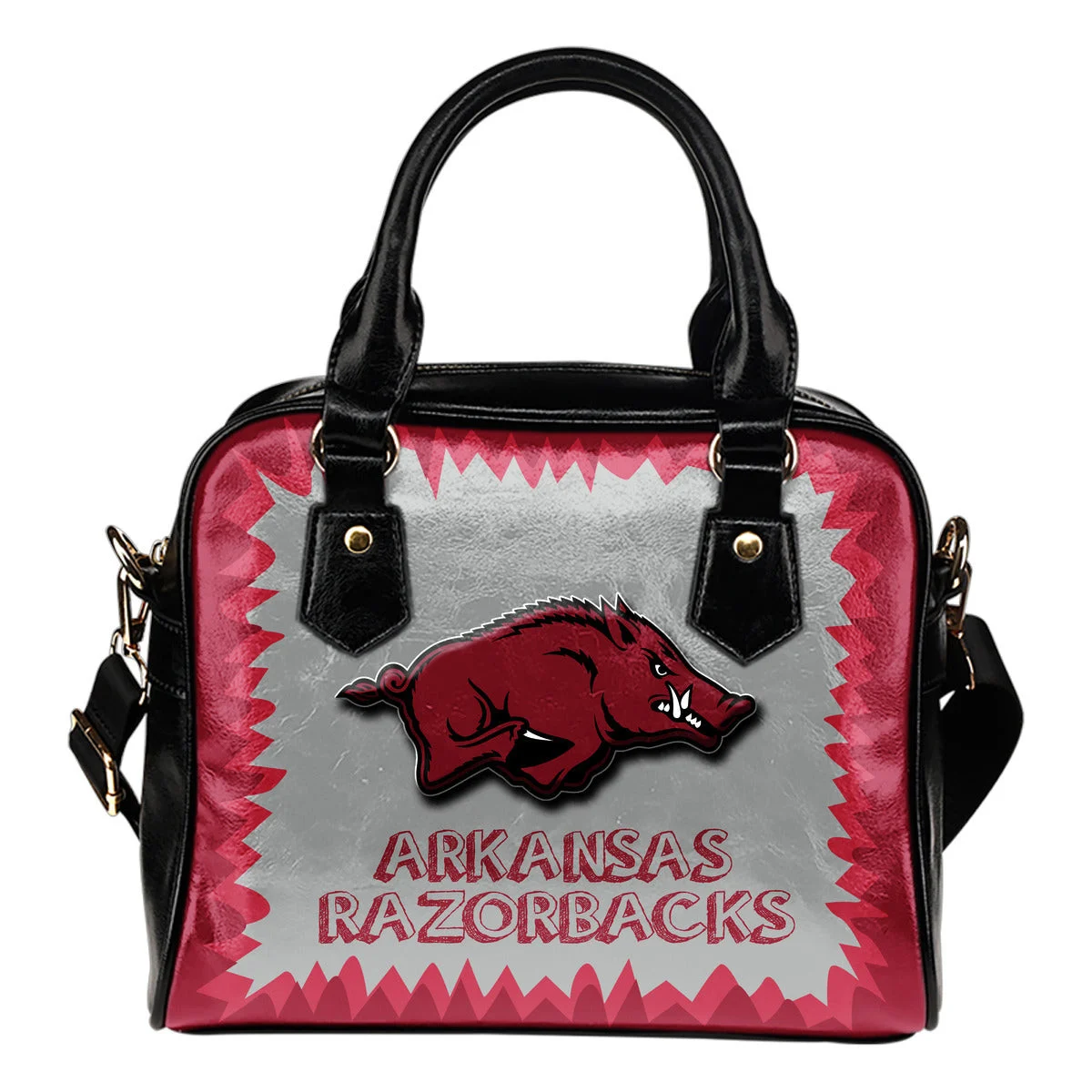 Jagged Saws Mouth Creepy Arkansas Razorbacks Shoulder Handbags Sb0801