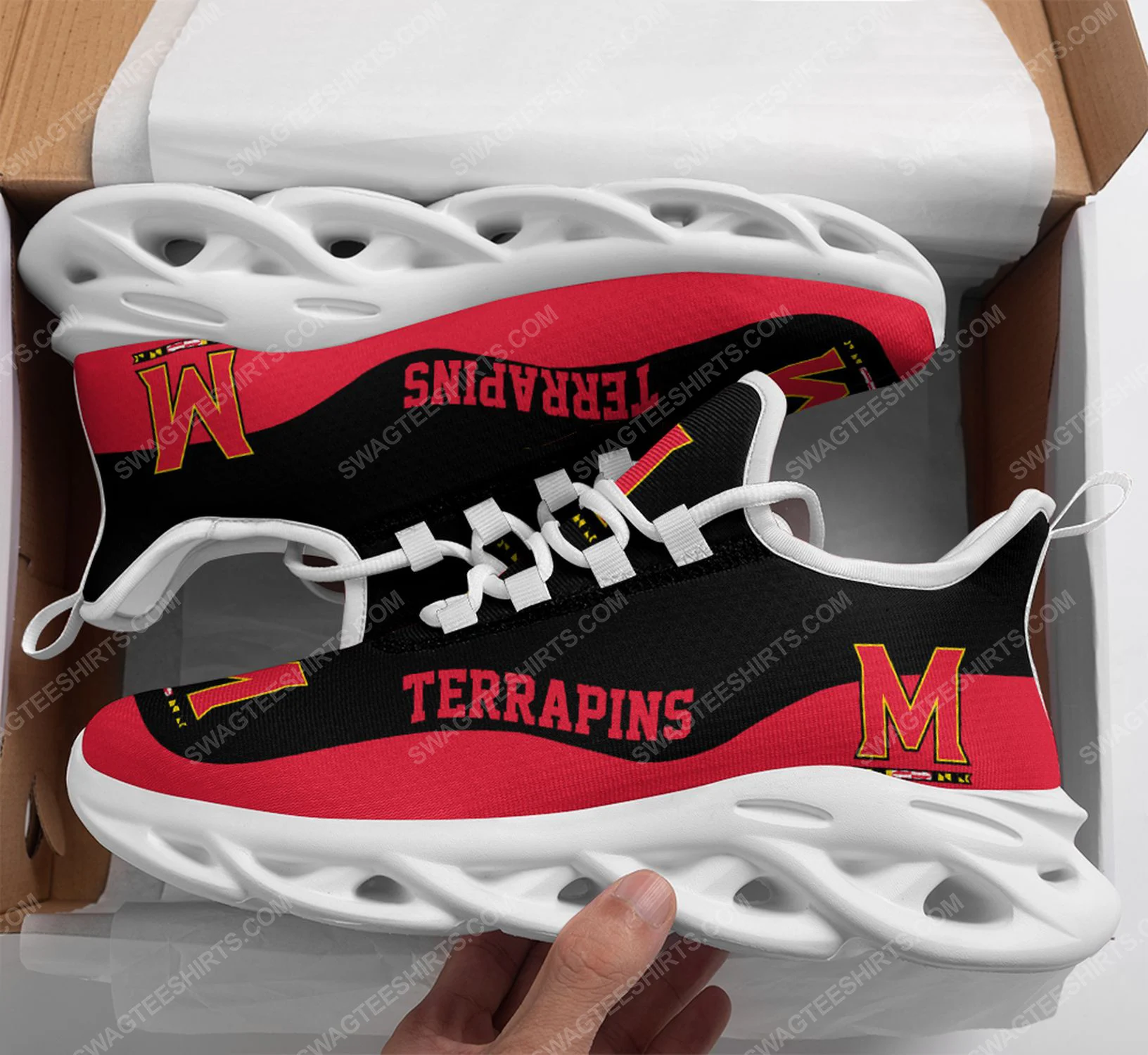 Maryland Terrapins Black Red Max Soul Shoes Sneakers  MS0601