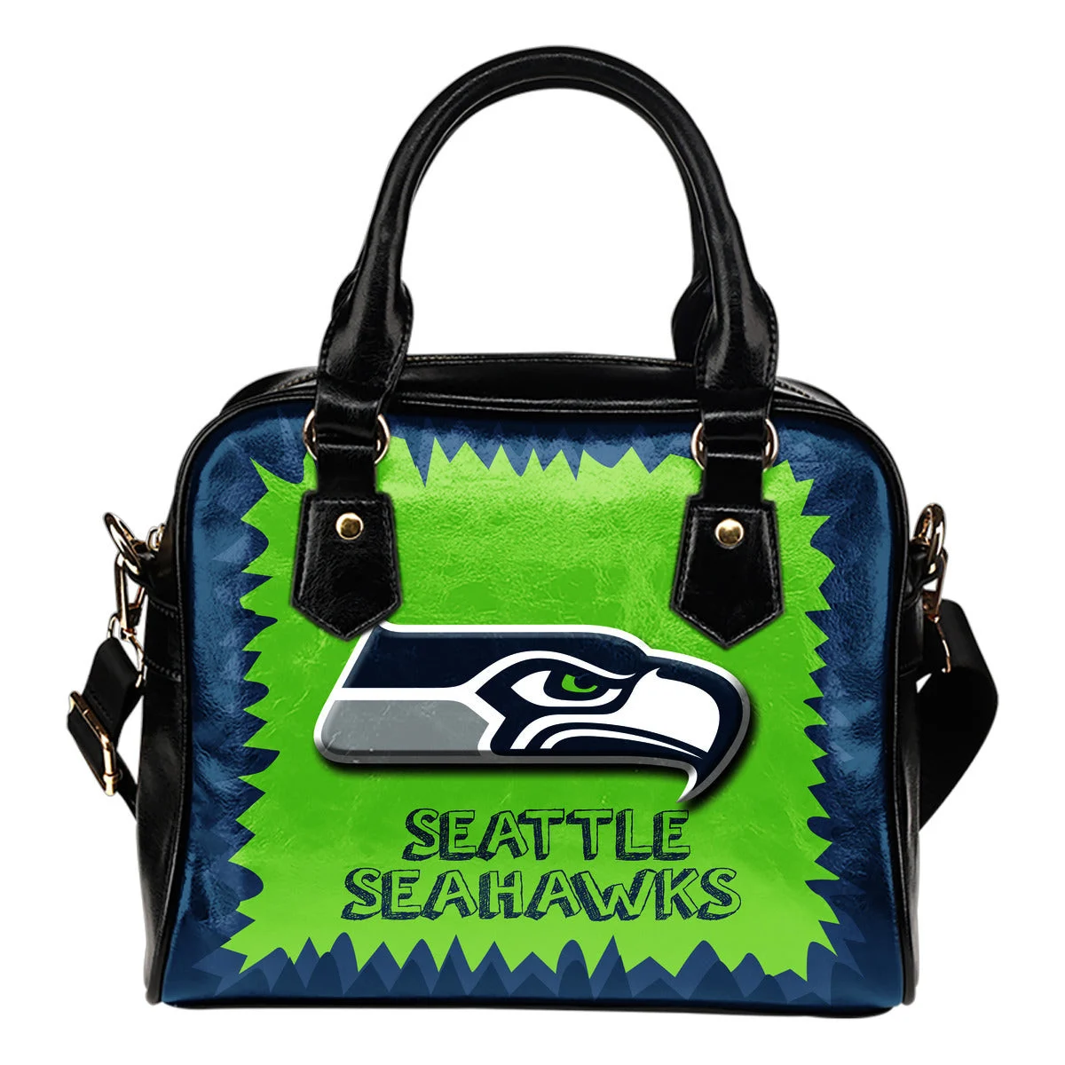 Jagged Saws Mouth Creepy Seattle Seahawks Shoulder Handbags Sb0801