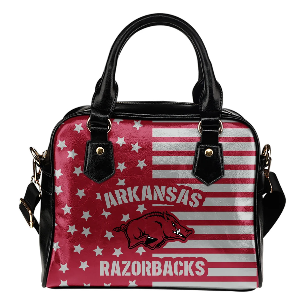 Twinkle Star With Line Arkansas Razorbacks Shoulder Handbags Sb0801