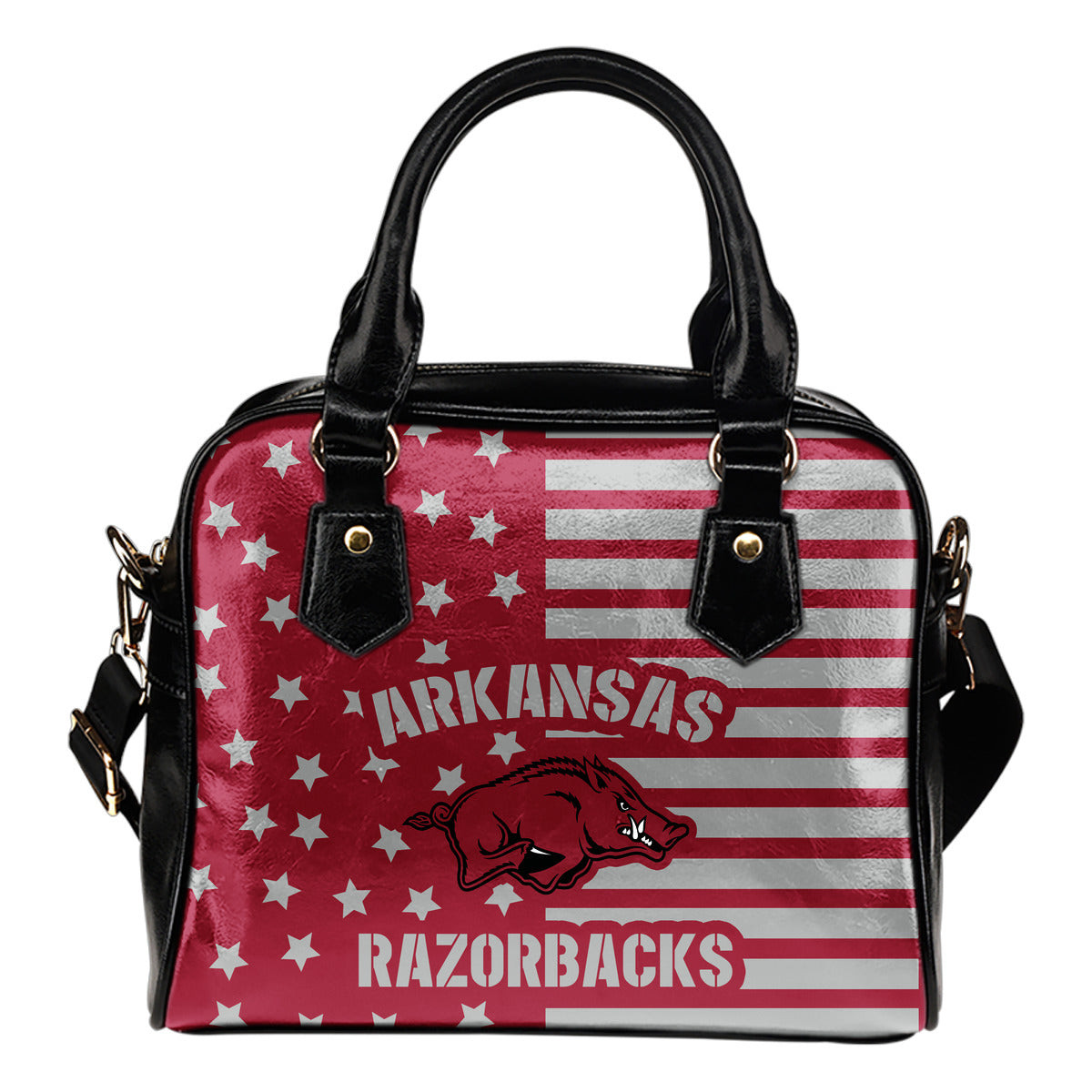 Twinkle Star With Line Arkansas Razorbacks Shoulder Handbags Sb0801