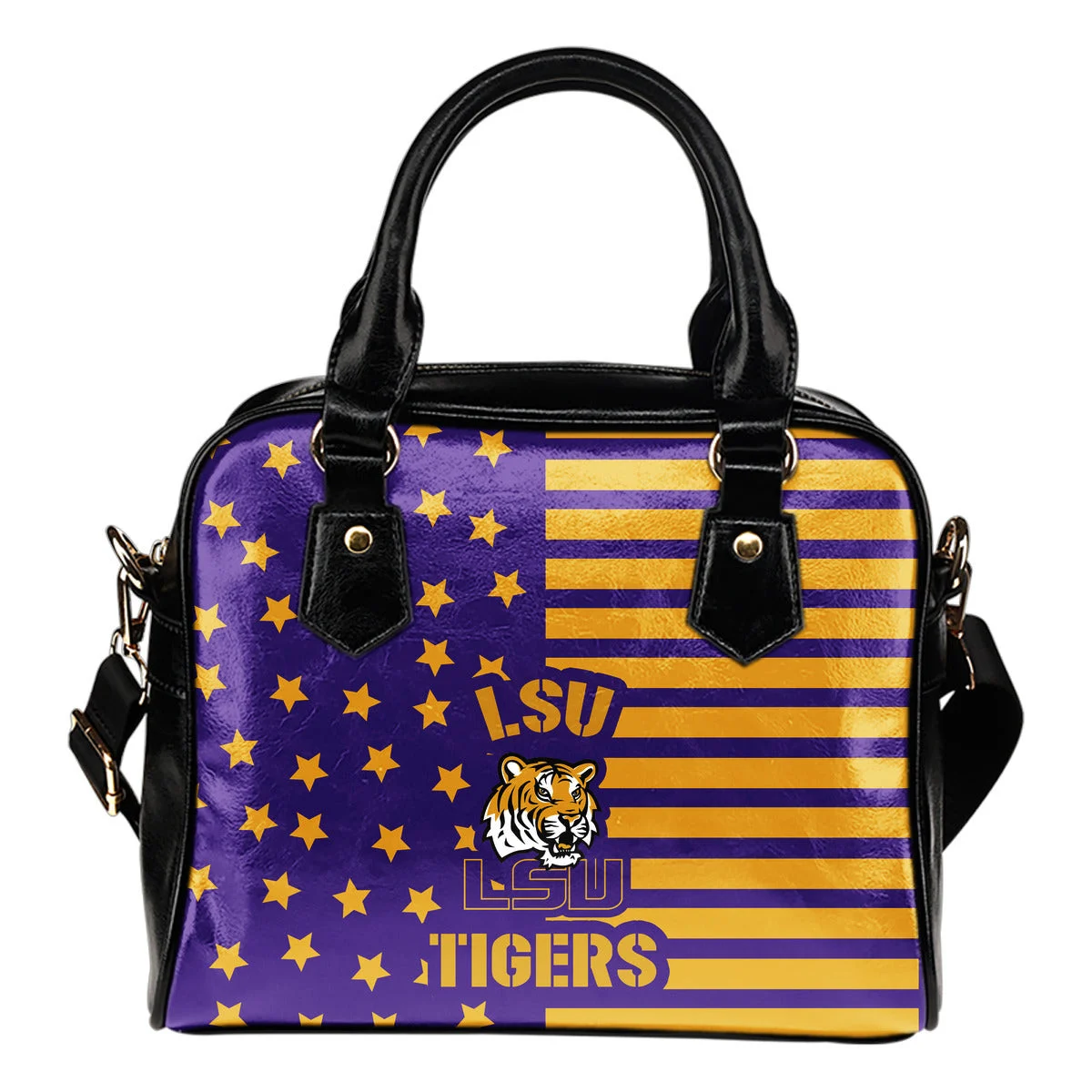 Twinkle Star With Line LSU Tigers Shoulder Handbags Sb0801