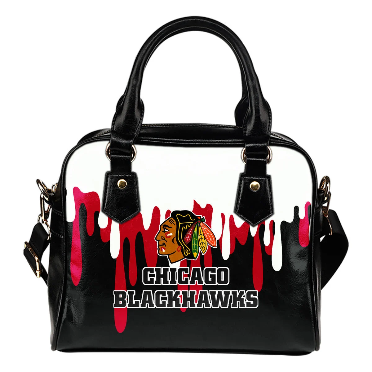 Color Leak Down Colorful Chicago Blackhawks Shoulder Handbags Sb0801