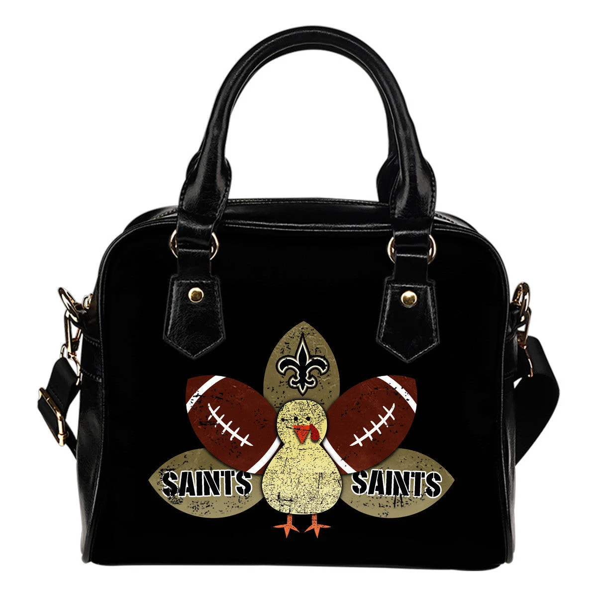 Thanksgiving New Orleans Saints Shoulder Handbags Women Purse Sb0801