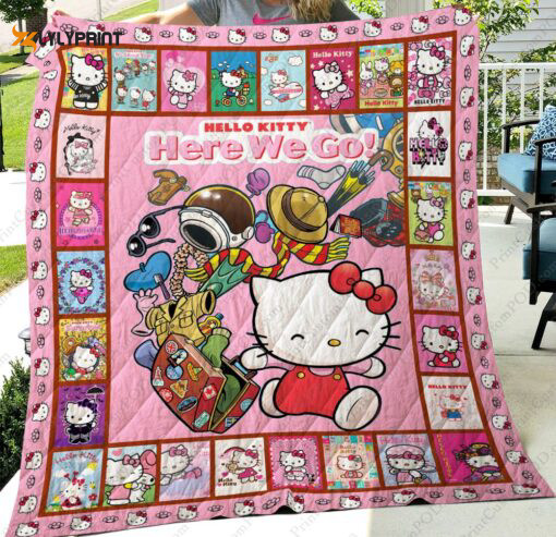 Hello Kitty 5 Quilt For Fans Home Decor Gift , Soft Quilt, King Size, All Season Cozy Quilt QB0901
