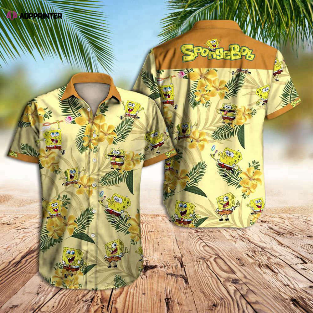 Cute Spongebob Hawaiian Shirt: Tropical Squarepants Style HW0601