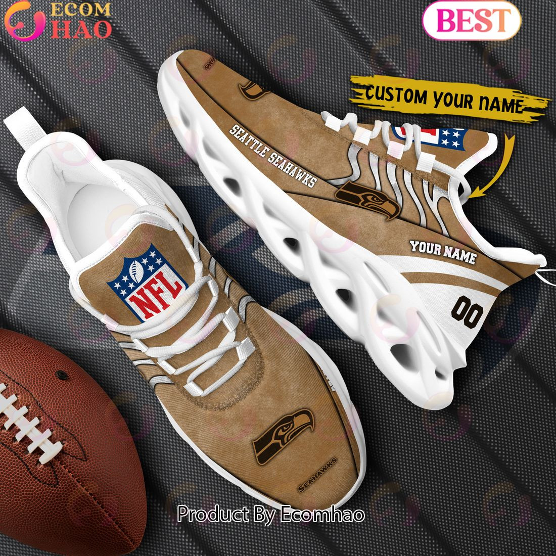 Custom Name Seattle Seahawks X Salute to Service For Veterans Day Celebration Max Soul Shoes  Unisex sneakers MS0601