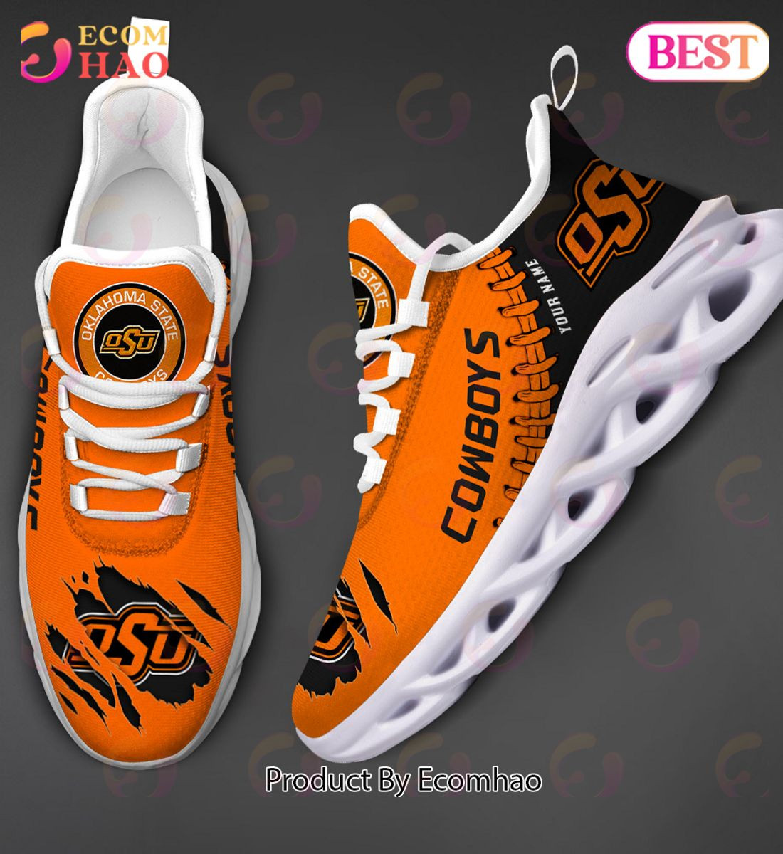 Oklahoma State Cowboys Max Soul Shoes Custom Name  Unisex sneakers MS0601