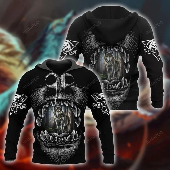 Wolf Black 3D All Over Print Hoodie, Zip-up Hoodie HZ0501