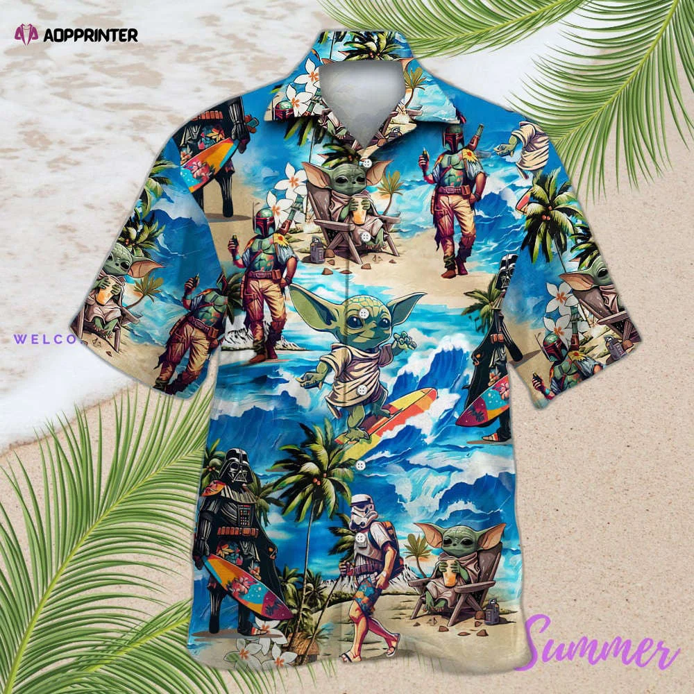 Special Star Wars Surfing Hawaiian Shirt Shorts Summer 2023 Hot HW0601