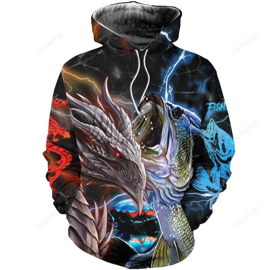 Fishing Dragon 3D All Over Print Hoodie, Zip-up Hoodie HZ0501