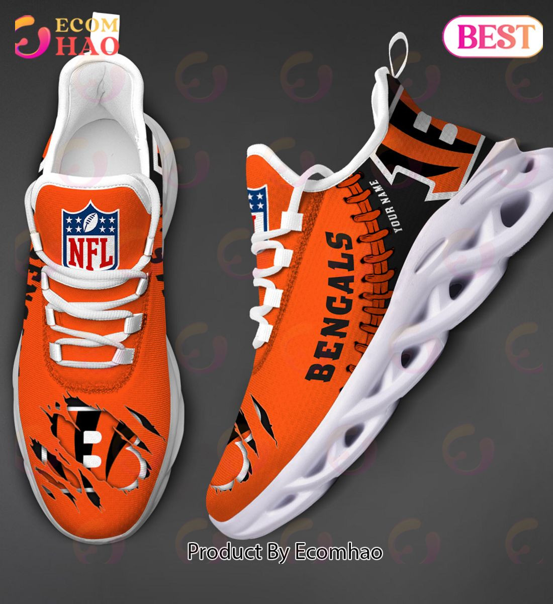 Cincinnati Bengals Max Soul Shoes Custom Name  Unisex sneakers MS0601