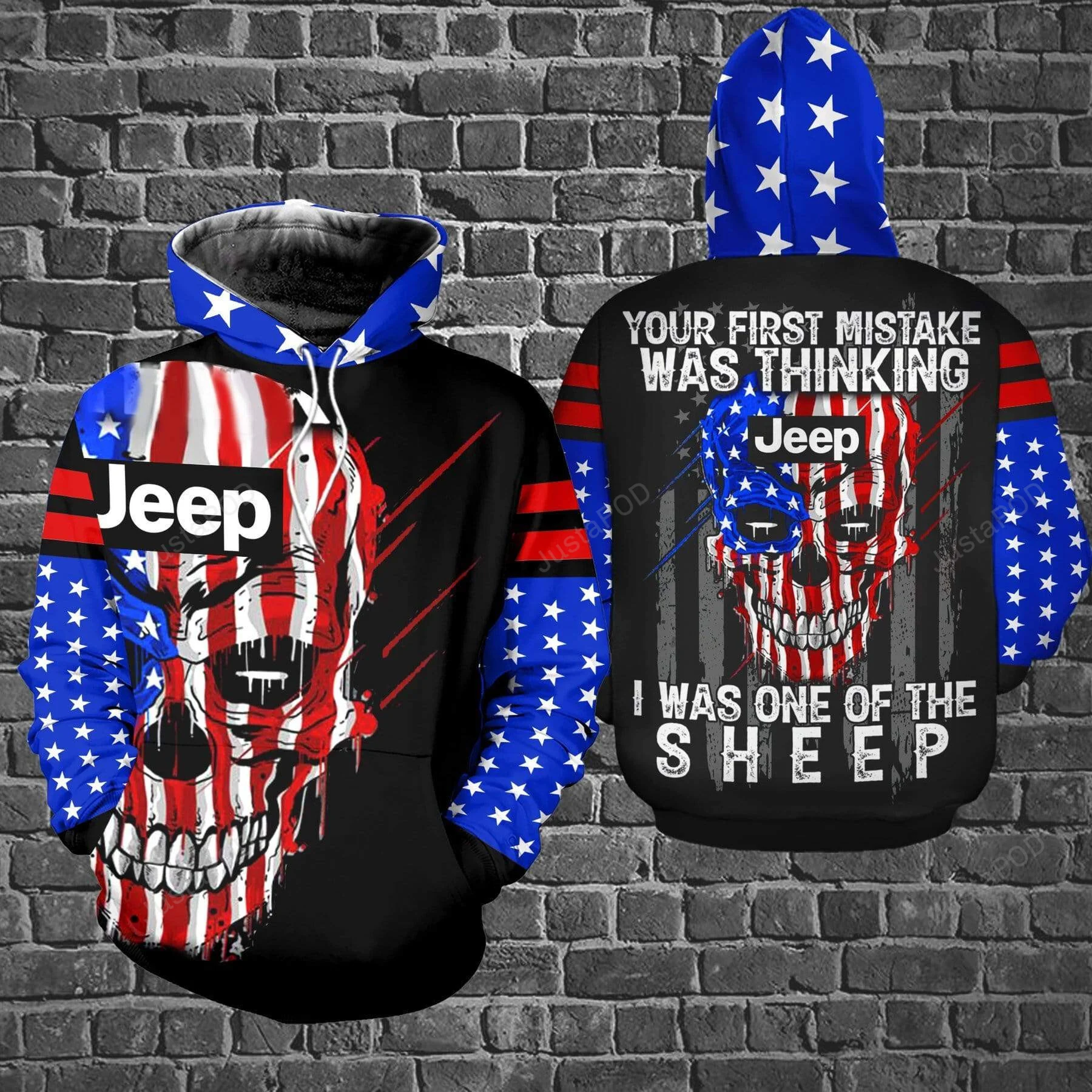 Your First Mistake Was Jeep And American Skull 3D All Print Hoodie, Zip- Up Hoodie HZ0501