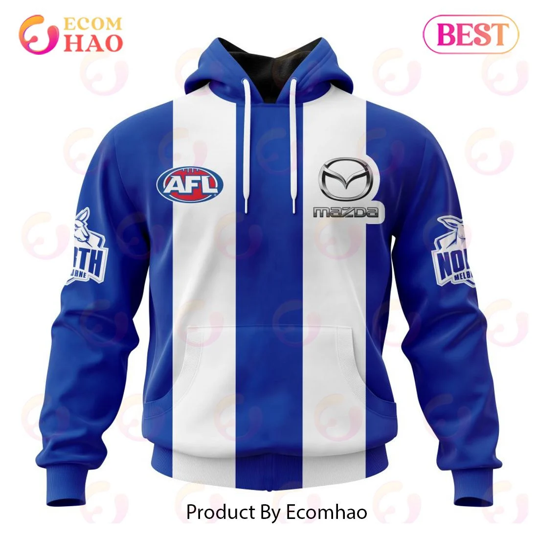 AFL North Melbourne Football Club Home Kits 2023 3D Hoodie, Zip Hoodie, Man - Women, Warm, Premium Quality HZ0501
