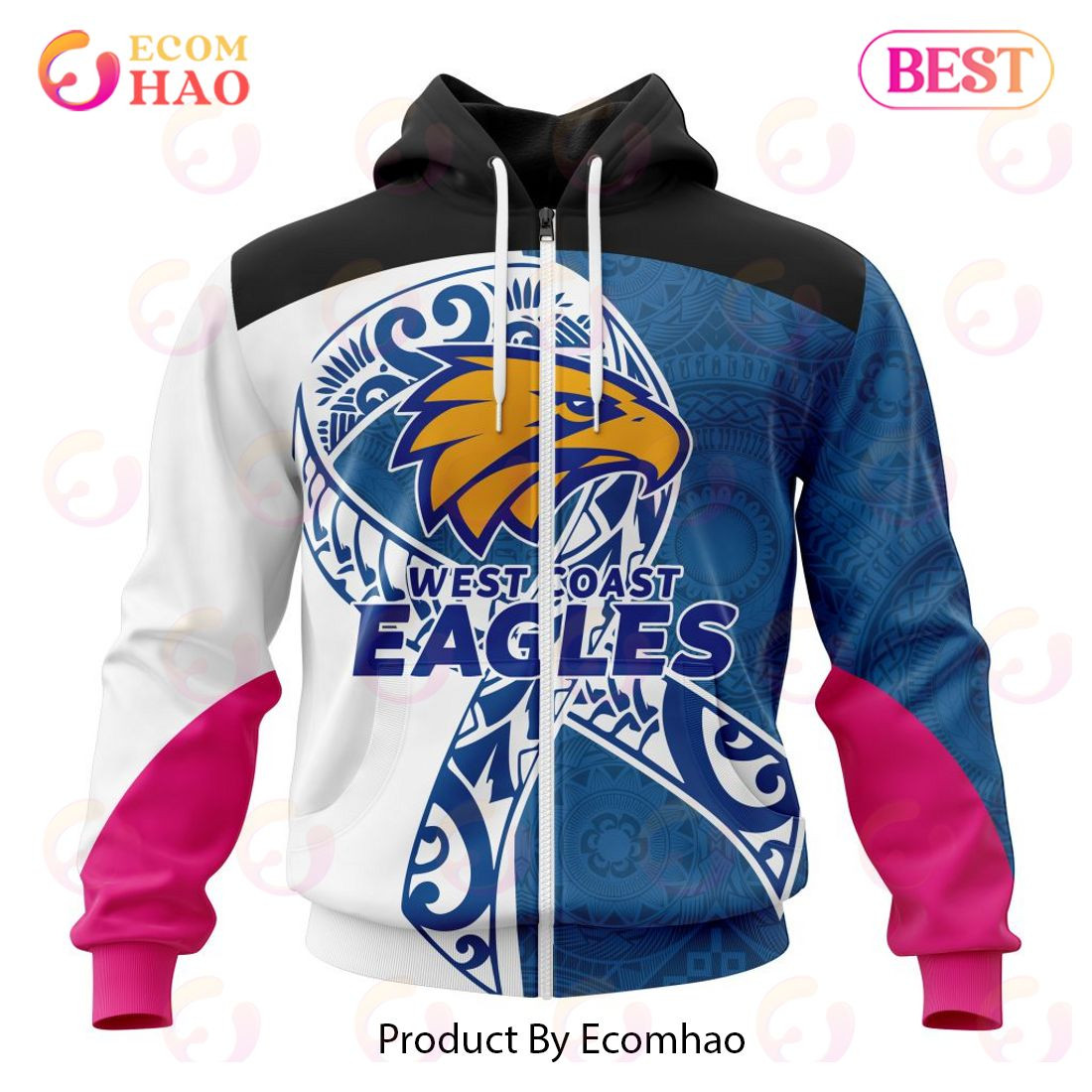AFL West Coast Eagles Specialized Kits Samoa Fight Cancer 3D Hoodie, Zip Hoodie, Man - Women, Warm, Premium Quality HZ0501