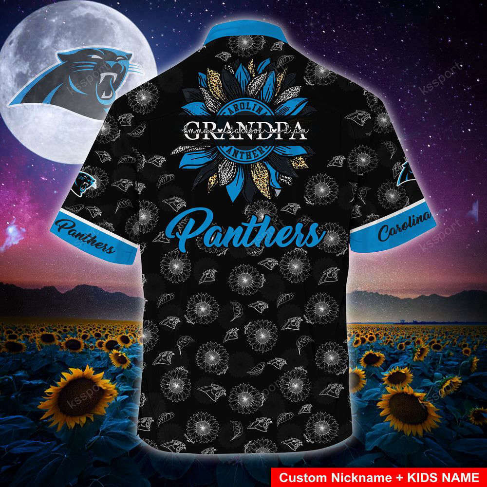 Carolina Panthers NFL-Hawaii Shirt Sunflower Custom Your Nickname,Kids Name For Men Women HW0601