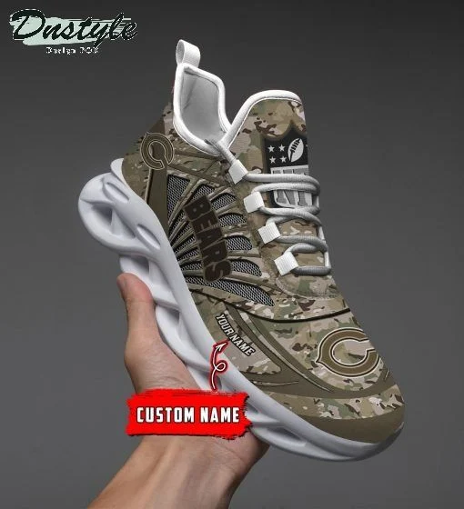 NFL Chicago Bears Custom Name Camo Edition Max Soul Shoes for Women and Men MS0601